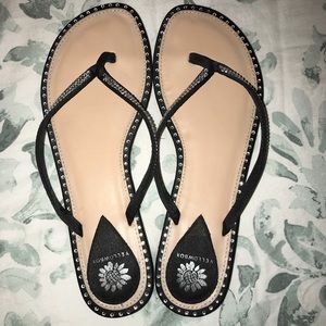 Diamond studded flip flops